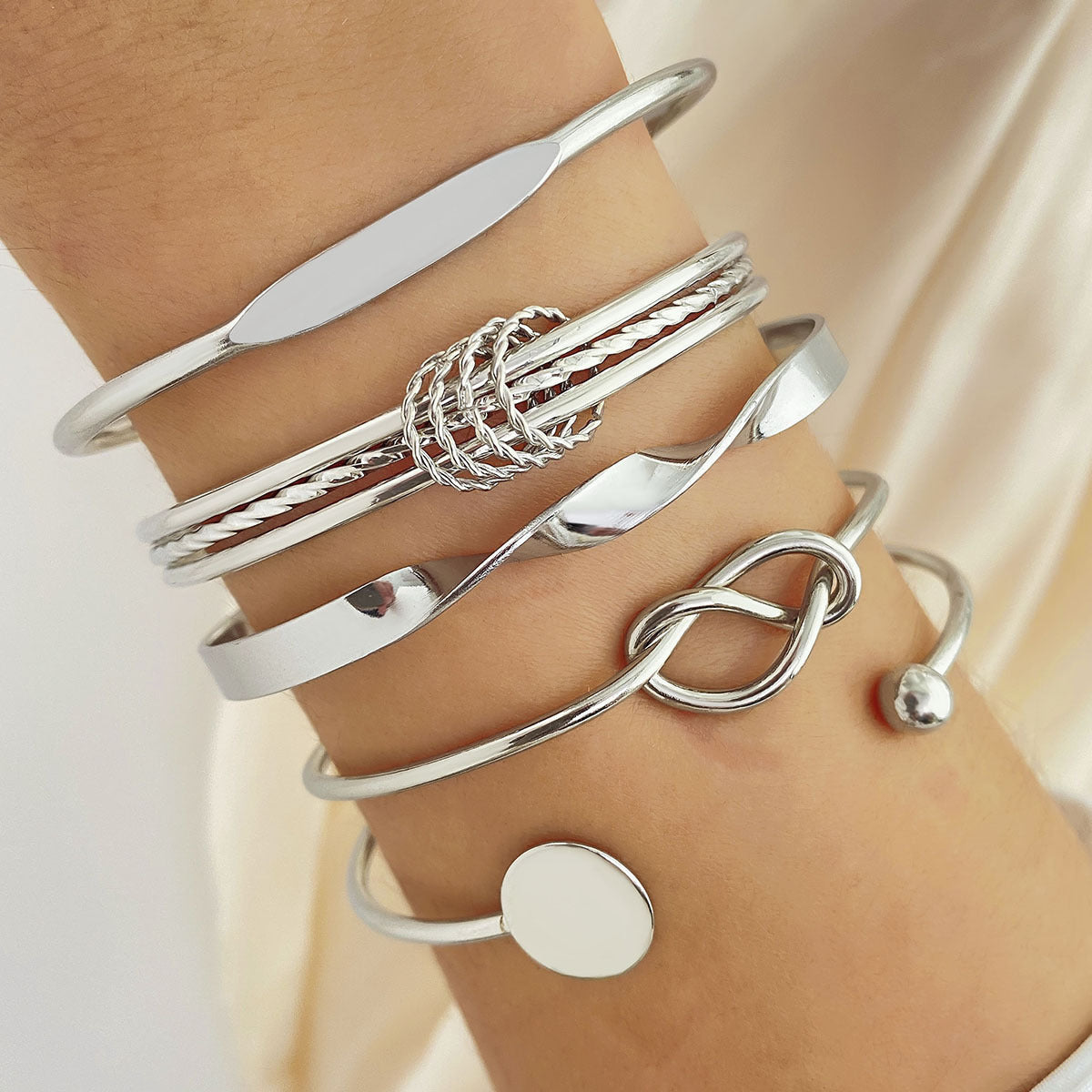 5-7pcs Bracelet Set Creative Simple Temperament Lady Twisted Hip Hop Style Bracelet