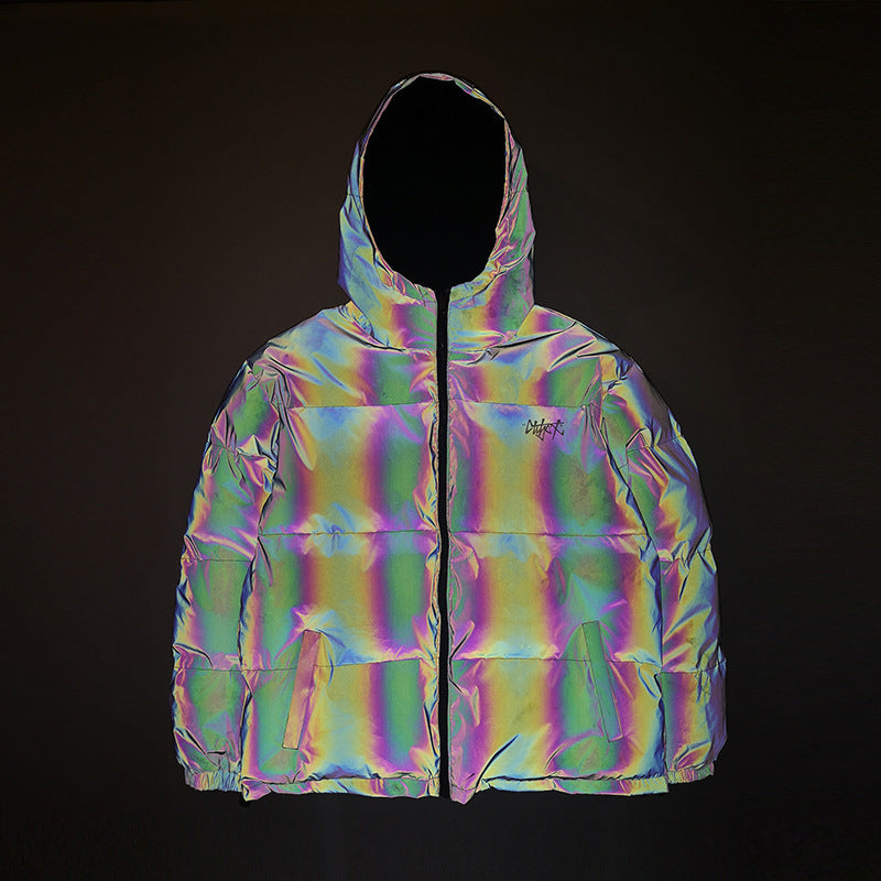 Reflective Cotton-Padded Jacket – Insulated Streetwear Coat with High Visibility for Men & Women