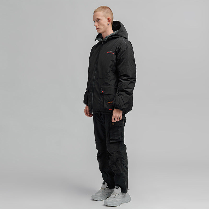 Reflective Cotton-Padded Jacket – Insulated Streetwear Coat with High Visibility for Men & Women