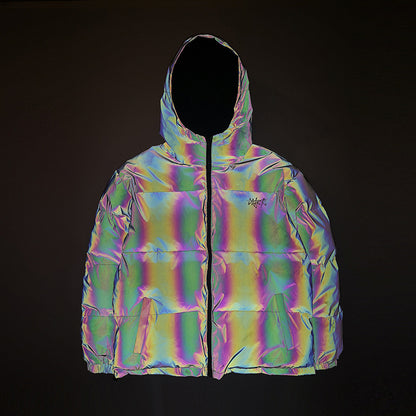 Reflective Cotton-Padded Jacket – Insulated Streetwear Coat with High Visibility for Men & Women