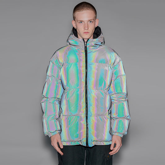 Reflective Cotton-Padded Jacket – Insulated Streetwear Coat with High Visibility for Men & Women