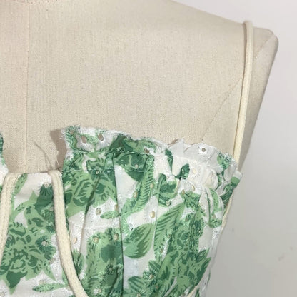 Elegant Green Lace Hollow Out Maxi Dress with High Slit – Retro Evening & Party Wear