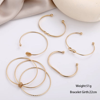 5-7pcs Bracelet Set Creative Simple Temperament Lady Twisted Hip Hop Style Bracelet
